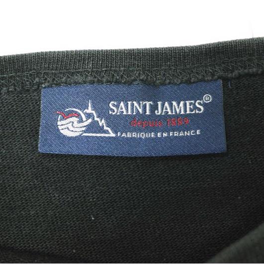 SAINT JAMES セントジェームス OUESSANT L/S SOLID ウエッソン ロングスリーブ ソリッド 1 BLACK ボートネック カットソー バスクシャツ |  | 02