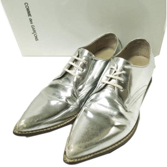 JUNYA WATANABE COMME des GARCONS ジュンヤワタナベ コムデギャルソン ポインテッドトゥレザーシューズ GF-K102 S(24cm) シルバー 革靴 | 
