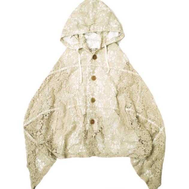 COMME des GARCONS COMME des GARCONS コムデギャルソン コムコム 日本製 12SS レースポンチョジャケット RI-C002 S BEIGE フーデッド | 