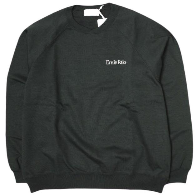 新品 Ernie Palo アーニーパロ 25SS 日本製 Crew Neck Sweat ロゴ刺繍 クルーネックスウェット EP09CT02 48 BLACK トレーナー ラグラン | 