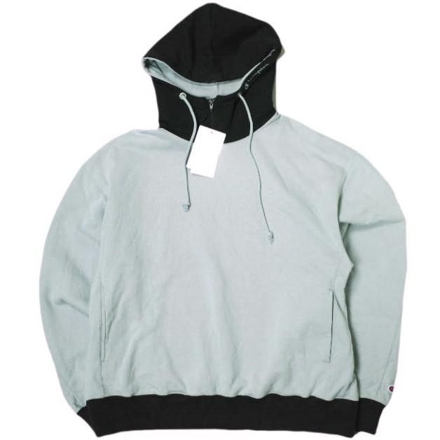 N.HOOLYWOOD x Champion エヌハリウッド チャンピオン 25SS MOCK NECK HOODIE モックネックフーディー C8-B113 L L.BLUE パーカー | 