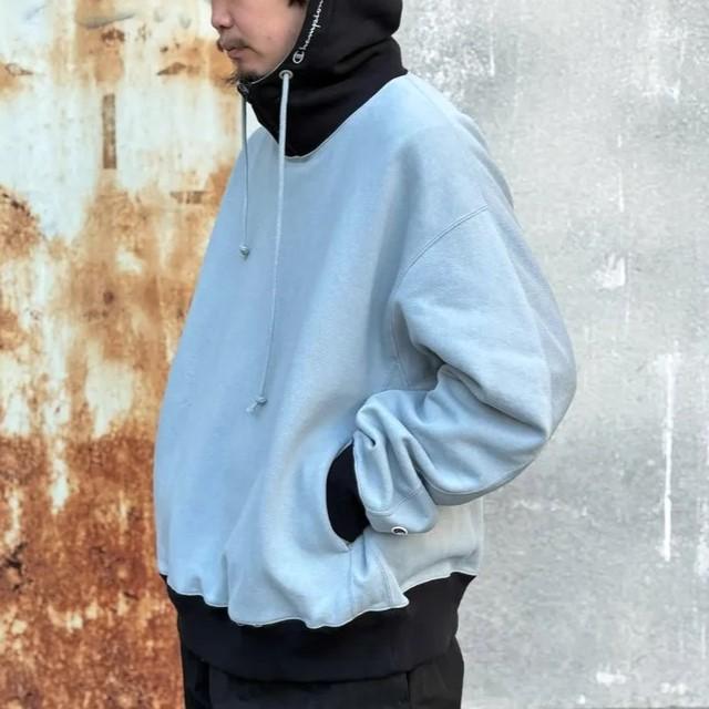N.HOOLYWOOD x Champion エヌハリウッド チャンピオン 25SS MOCK NECK HOODIE モックネックフーディー C8-B113 L L.BLUE パーカー |  | 02