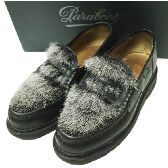【美品】 パラブーツ PARABOOTS ブラック ローファー 24.5cm相当 パラブーツ PARABOOT 靴 シューズ ローファー 革靴 紳士靴 0994