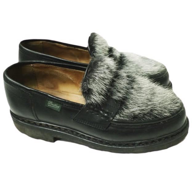 PARABOOT パラブーツ REIMS MARCHE MINK FUR ランス ミンクファー 102985 UK5(23.5-24cm) NOIR ブラック VISON リスレザー ローファー |  | 02