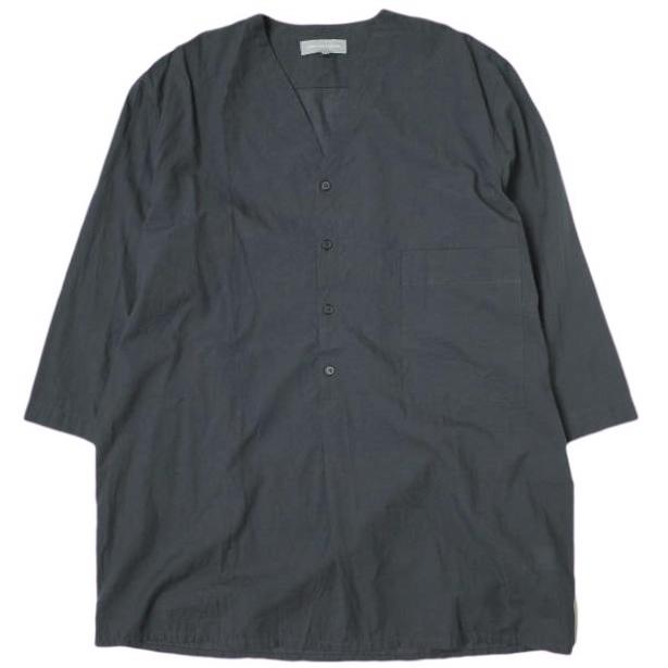 CHRISTOPHE LEMAIRE クリストフルメール ノーカラープルオーバーシャツ 55331-05420 3 NAVY 七分袖 トップス g21623 | 
