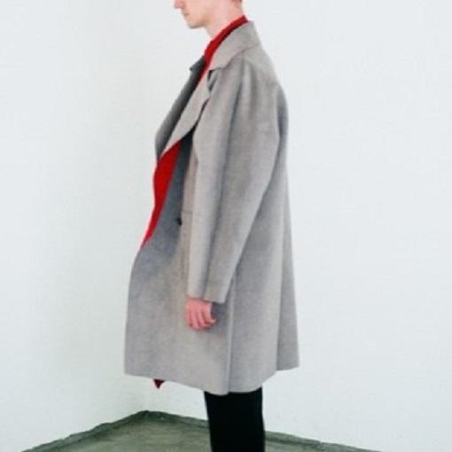 CLASS クラス Bardi Ultra Suede Coat レーザーカット ウルトラスエードボンディング トレンチコート CBEA13UNIB 2 Grey/Red 定価171,600円 |  | 02