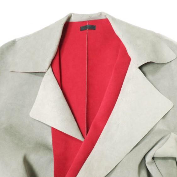 CLASS クラス Bardi Ultra Suede Coat レーザーカット ウルトラスエードボンディング トレンチコート CBEA13UNIB 2 Grey/Red 定価171,600円 |  | 06