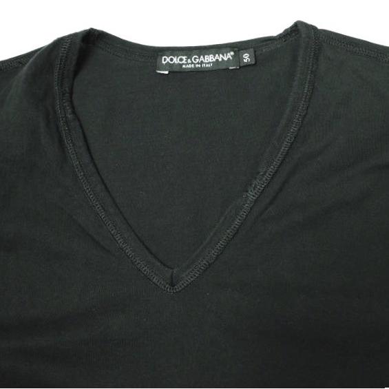 DOLCE＆GABBANA ドルチェアンドガッバーナ イタリア製 クラッシュ加工VネックTシャツ G8L45T / G7U29 50 BLACK 半袖 トップス g21667 |  | 03