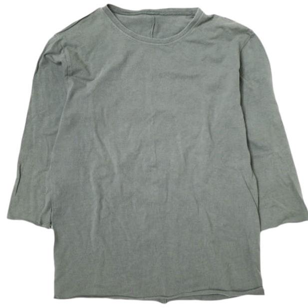 wjk ダブルジェイケイ ストレッチコットン 五分袖クルーネックカットソー S グレー カットオフ Tシャツ トップス g21722 | 