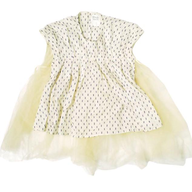 RhodolirioN ロドリリオン 23SS Frill Top - Tulle ＆ Cut Dobby フリルトップ チュール アンド カットドビー ノースリーブ ブラウス | 