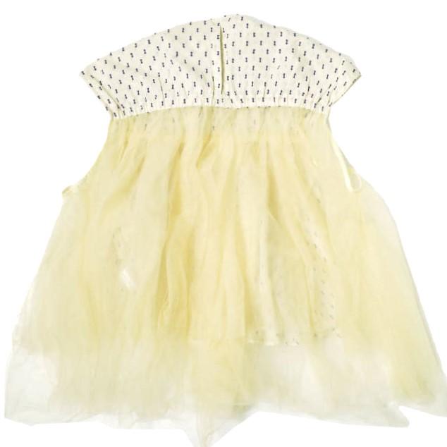RhodolirioN ロドリリオン 23SS Frill Top - Tulle ＆ Cut Dobby フリルトップ チュール アンド カットドビー ノースリーブ ブラウス |  | 01