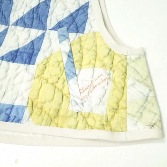 RhodolirioN ロドリリオン 23SS Padding Vest - Printed Patchwork Quilt 中綿ベスト プリントパッチワークキルト MP801 WHITE ネペンテス |  | 05
