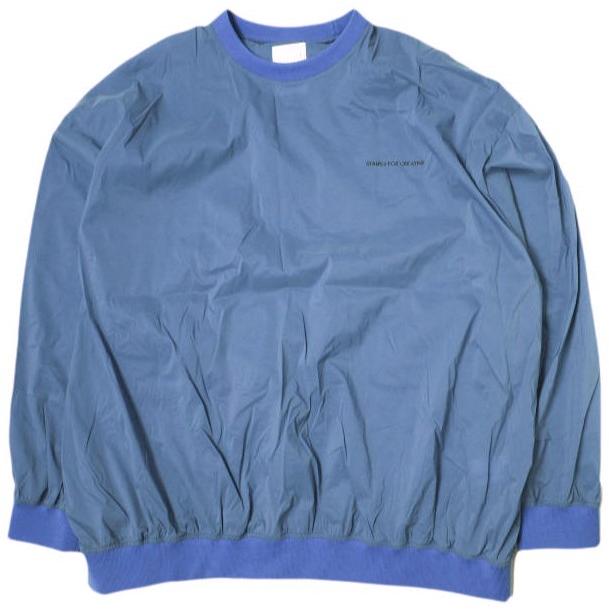 Stripes For Creative ストライプフォークリエイティブ S.F.C 24SS 日本製 NYLON CREW ナイロンクルー XL Blue ロゴ プルオーバー g21809 | 