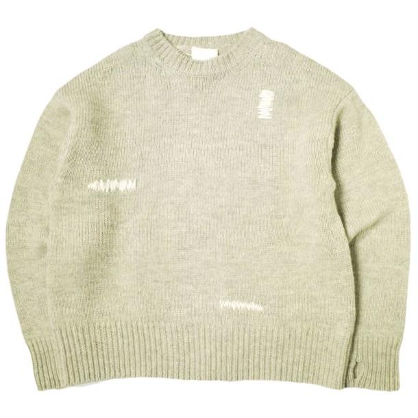 refomed リフォメッド 23AW 日本製 GRANNY REPAIR KNIT SWEATER グラニーリペアニットセーター  REKN-004 3 IVORY クルーネック g21816 | 