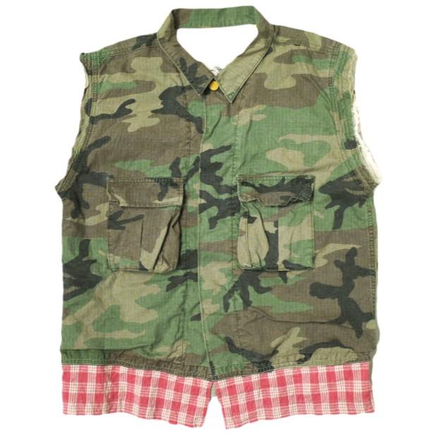 Porter Classic ポータークラシック Custom Camouflage Vest コットンリップストップ カスタムカモフラージュベスト L CAMO パラカチェック | 