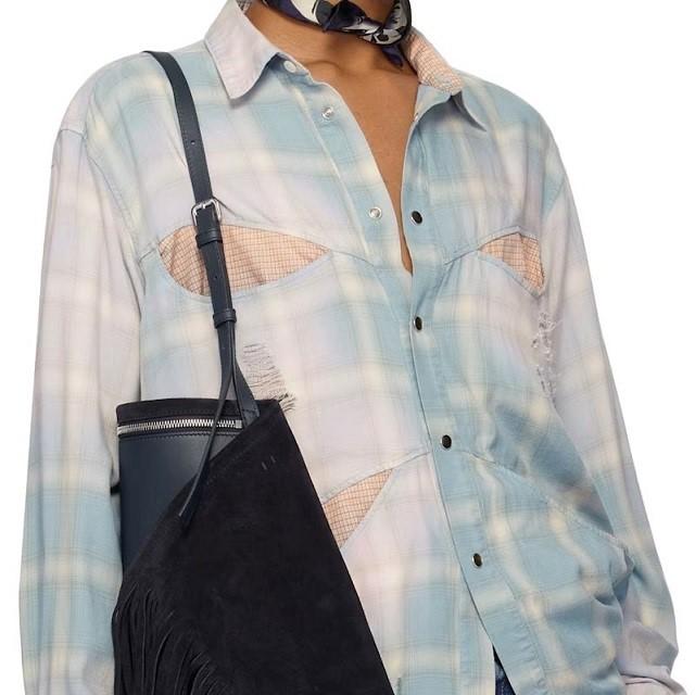KHOKI コッキ 25SS 日本製 Vintage-Effect Shirt ヴィンテージエフェクトシャツ 25ss-b-01 2 Blue 長袖 オンブレチェック ダメージ加工 トップス【新古品】【中古】【KHOKI】 新品 KHOKI コッキ 25SS 日本製 Vintage-Effect Shirt ヴィンテージ