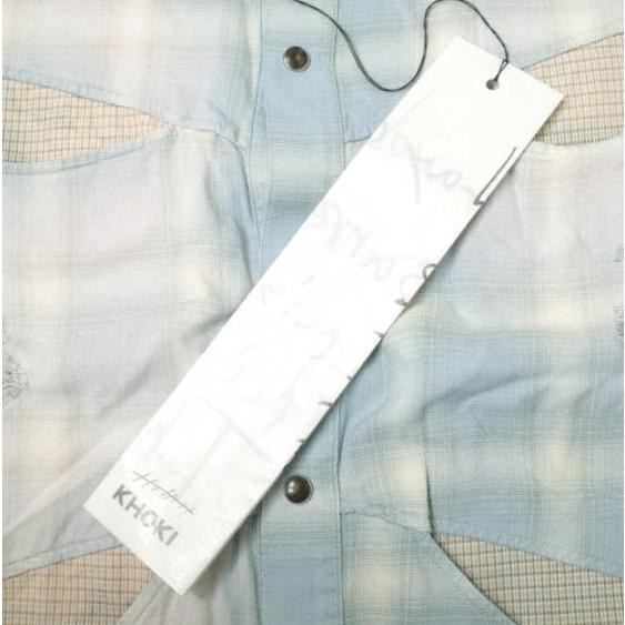 新品 KHOKI コッキ 25SS 日本製 Vintage-Effect Shirt ヴィンテージエフェクトシャツ 25ss-b-01 2 Blue オンブレチェック ダメージ加工 |  | 03