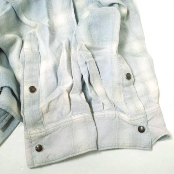 新品 KHOKI コッキ 25SS 日本製 Vintage-Effect Shirt ヴィンテージエフェクトシャツ 25ss-b-01 2 Blue オンブレチェック ダメージ加工 |  | 05