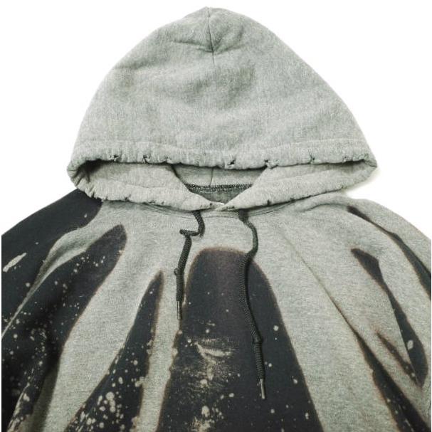 新品 SASQUATCHfabrix. サスクワァッチファブリックス 24AW DESTROY HOODIE ハイパーブリーチ ダメージ加工プルオーバーパーカー L BLACK |  | 04