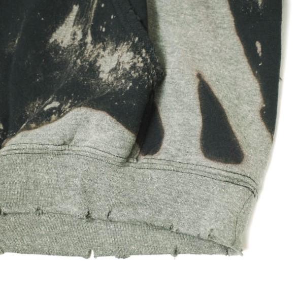 新品 SASQUATCHfabrix. サスクワァッチファブリックス 24AW DESTROY HOODIE ハイパーブリーチ ダメージ加工プルオーバーパーカー L BLACK |  | 05