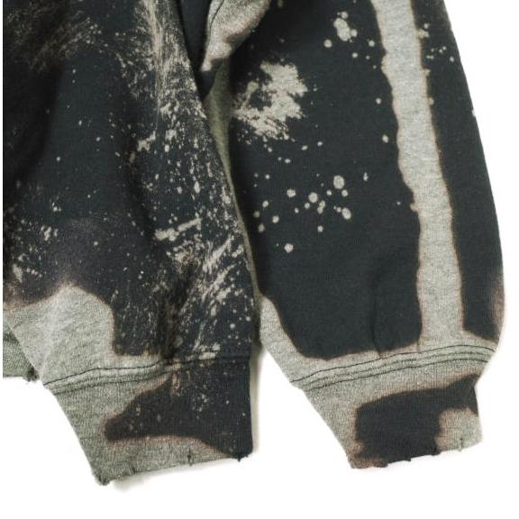 新品 SASQUATCHfabrix. サスクワァッチファブリックス 24AW DESTROY HOODIE ハイパーブリーチ ダメージ加工プルオーバーパーカー L BLACK |  | 06
