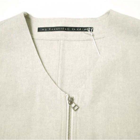 新品 my beautiful landlet マイビューティフルランドレット 24AW MELTON FABRIC ZIP VEST ウールメルトンジップベスト WM13-BS242131 1 |  | 04