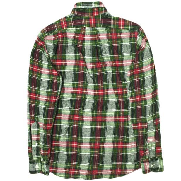 INDIVIDUALIZED SHIRTS インディビジュアライズドシャツ マドラスチェックコットンフランネルBDシャツ 141/2(32) STANDARD FIT GREEN/RED |  | 01