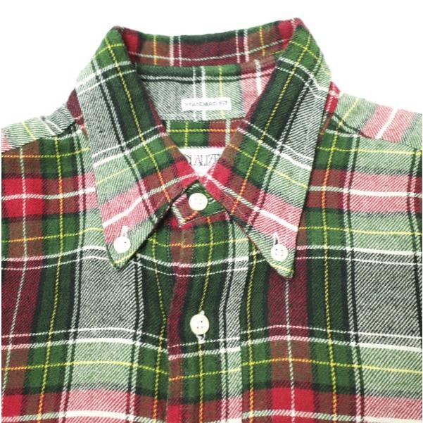 INDIVIDUALIZED SHIRTS インディビジュアライズドシャツ マドラスチェックコットンフランネルBDシャツ 141/2(32) STANDARD FIT GREEN/RED |  | 03