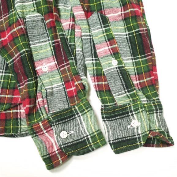 INDIVIDUALIZED SHIRTS インディビジュアライズドシャツ マドラスチェックコットンフランネルBDシャツ 141/2(32) STANDARD FIT GREEN/RED |  | 05