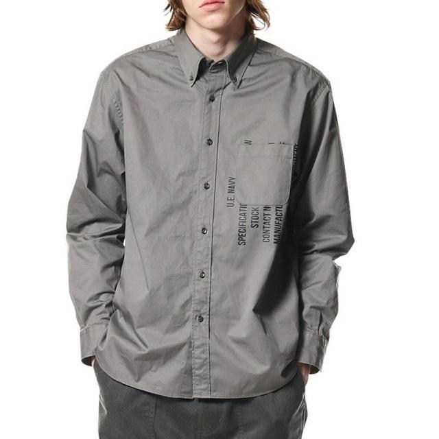 uniform experiment ユニフォームエクスペリメント 19AW GABARDINE BACK CONCEALED POCKET BIG B.D SHIRT ビッグBDシャツ UE-192014 1 GRAY |  | 02