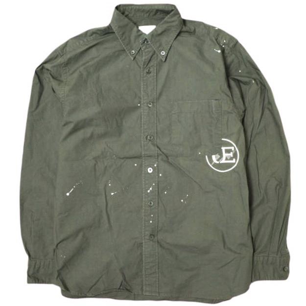 uniform experiment ユニフォームエクスペリメント 21SS DRIPPING BIG B.D SHIRT ペンキドリップビッグBDシャツ UE-210031 1 チャコール | 