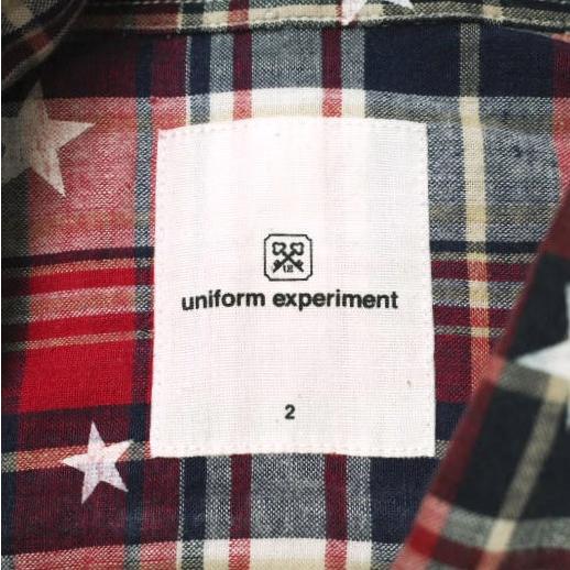 uniform experiment ユニフォームエクスペリメント STAR PLAID MIX S/S B.D SHIRT スター＆マドラスチェックBDシャツ UE-100078 2 RED/NAVY |  | 02