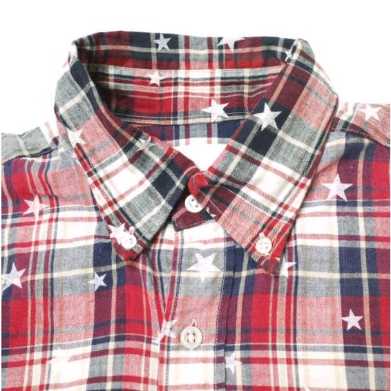 uniform experiment ユニフォームエクスペリメント STAR PLAID MIX S/S B.D SHIRT スター＆マドラスチェックBDシャツ UE-100078 2 RED/NAVY |  | 03