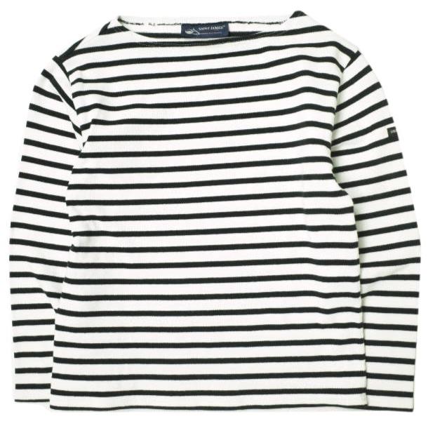 SAINT JAMES セントジェームス OUESSANT BORDER ウエッソンボーダー F/0 ブラック/ホワイト バスクシャツ ボートネックカットソー g21988 | 