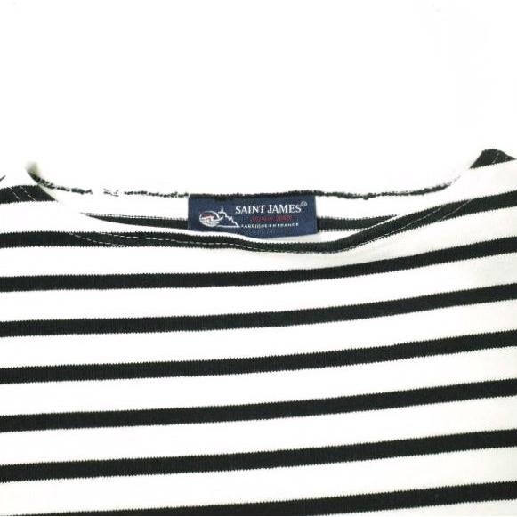 SAINT JAMES セントジェームス OUESSANT BORDER ウエッソンボーダー F/0 ブラック/ホワイト バスクシャツ ボートネックカットソー g21988 |  | 02