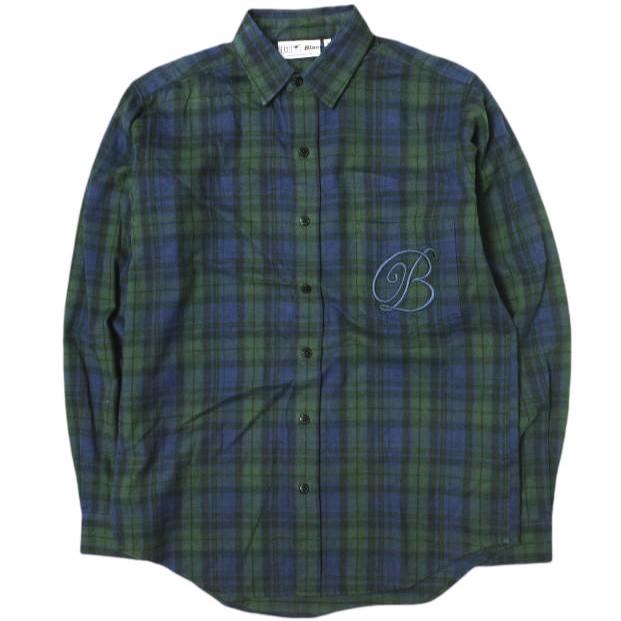 BLACK EYE PATCH ブラックアイパッチ 日本製 B EMBLEM FLANNEL SHIRTS エンブレム フランネルシャツ S ブラックウォッチ チェック g21989 | 