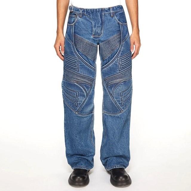 新品 Acne Studios アクネストゥディオズ 24SS DENIM BIKER TROUSERS バイカーデニムパンツ FN-MN-TROU000973 44 MID BLUE 定価183,700円 |  | 02