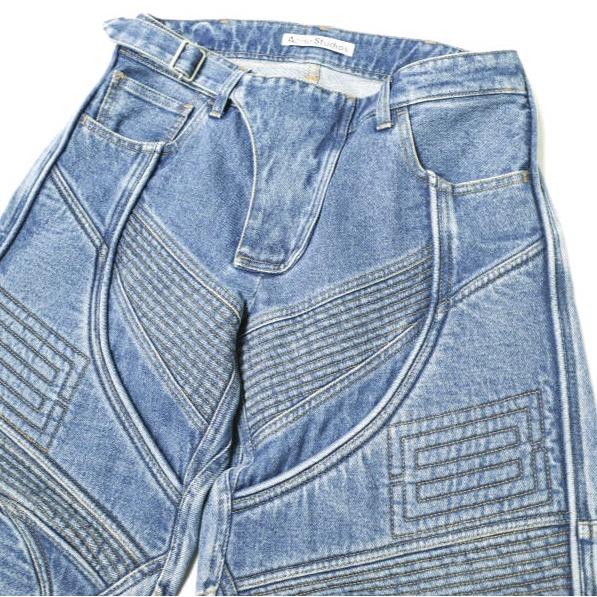 新品 Acne Studios アクネストゥディオズ 24SS DENIM BIKER TROUSERS バイカーデニムパンツ FN-MN-TROU000973 44 MID BLUE 定価183,700円 |  | 04