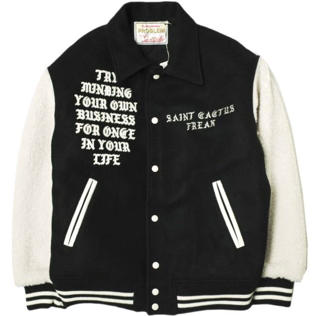 新品 SAINT MICHAEL x Cactus Plant Flea Market セントマイケル カクタス 24AW CP_VARSITY JKT / LMA スタジャン SM-YS1-0000-C08 M BLACK | 
