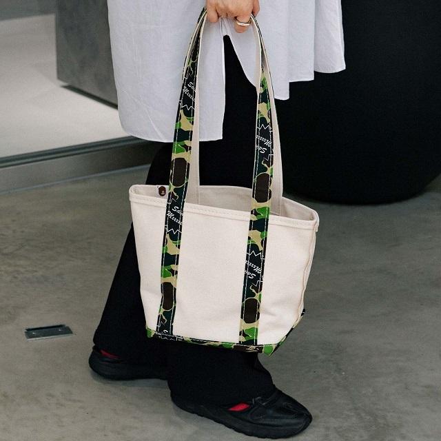 24SS セントマイケル アベイシングエイプ トートバッグ S BAPE 新品 SAINT MICHAEL x A BATHING APE セントマイケル エイプ