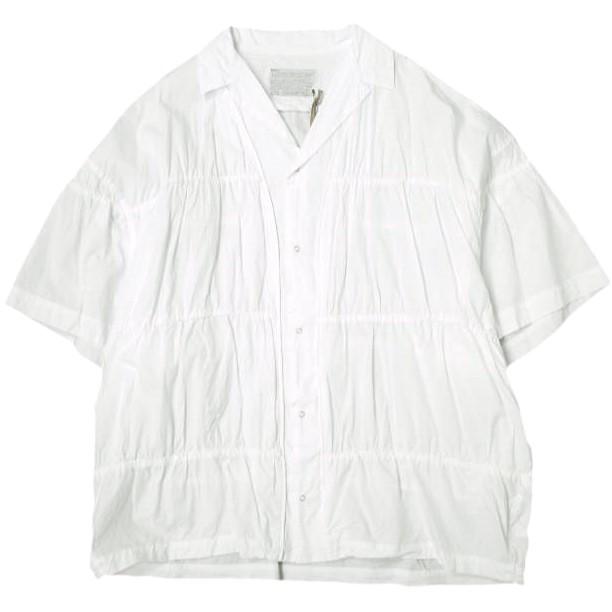 新品 kolor カラー 24SS 日本製 ギャザーオープンカラーシャツ 24SCM-B05112 2 WHITE 定価75,900円 オーバーサイズ タイプライター 開襟 新品 kolor カラー 24SS 日本製 ギャザーオープンカラーシャツ 24SCM