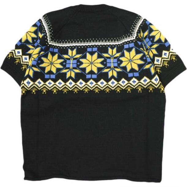 新品 kolor カラー 24SS 日本製 ノルディック柄ショートスリーブニット 24SCM-N02302 5 BLACK セーター 定価69,300円 半袖 Tシャツ g22133 |  | 01