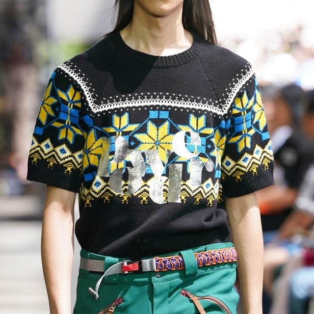 新品 kolor カラー 24SS 日本製 ノルディック柄ショートスリーブニット 24SCM-N02302 5 BLACK セーター 定価69,300円 半袖 Tシャツ g22133 |  | 02