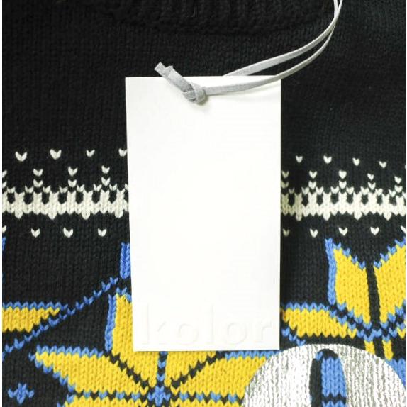 新品 kolor カラー 24SS 日本製 ノルディック柄ショートスリーブニット 24SCM-N02302 5 BLACK セーター 定価69,300円 半袖 Tシャツ g22133 |  | 03