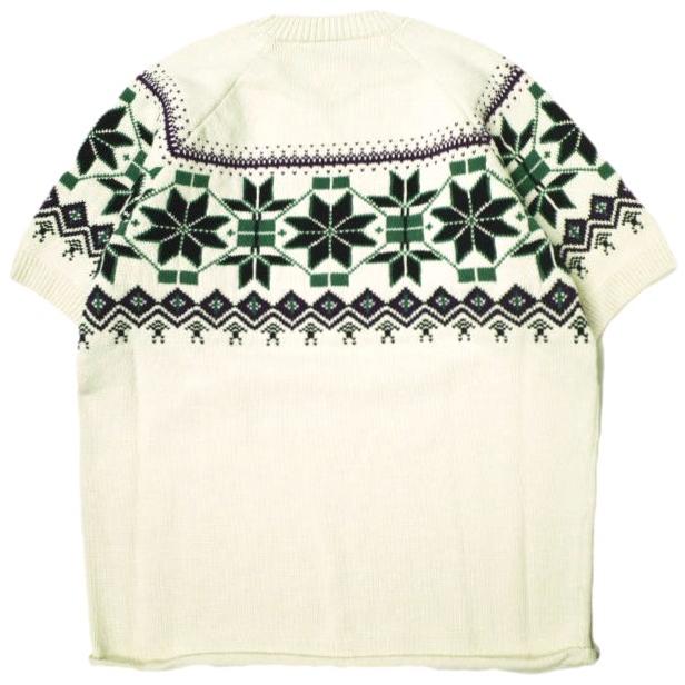 新品 kolor カラー 24SS 日本製 ノルディック柄ショートスリーブニット 24SCM-N02302 5 OFF WHITE セーター 定価69,300円 半袖 Tシャツ |  | 01