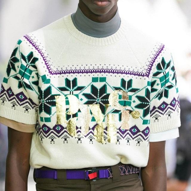 新品 kolor カラー 24SS 日本製 ノルディック柄ショートスリーブニット 24SCM-N02302 5 OFF WHITE セーター 定価69,300円 半袖 Tシャツ |  | 02