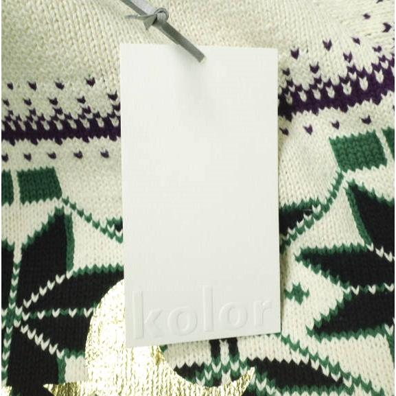 新品 kolor カラー 24SS 日本製 ノルディック柄ショートスリーブニット 24SCM-N02302 5 OFF WHITE セーター 定価69,300円 半袖 Tシャツ |  | 03