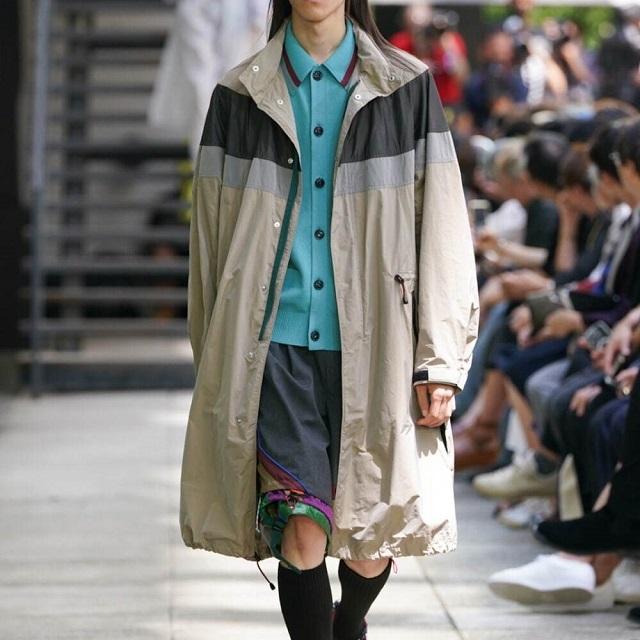 新品 kolor カラー 24SS 日本製 ナイロンスタンドカラーコート 24SCM