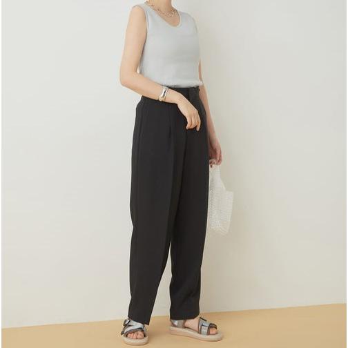 ADAM ET ROPE アダムエロペ 21SS 洗える センタープレスセミワイドスラックス GAS01210 34 ブラック パンツ 1プリーツ ボトムス g22220 |  | 02