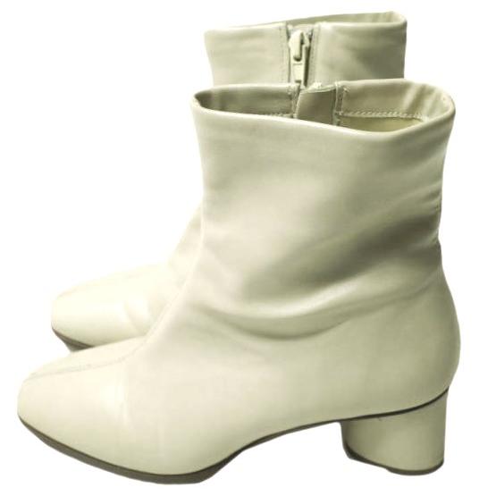 ADAM ET ROPE アダムエロペ 21AW ストレッチショートブーツ GAA21110 36(23cm) オフホワイト サイドジップ シューズ g22222 |  | 01